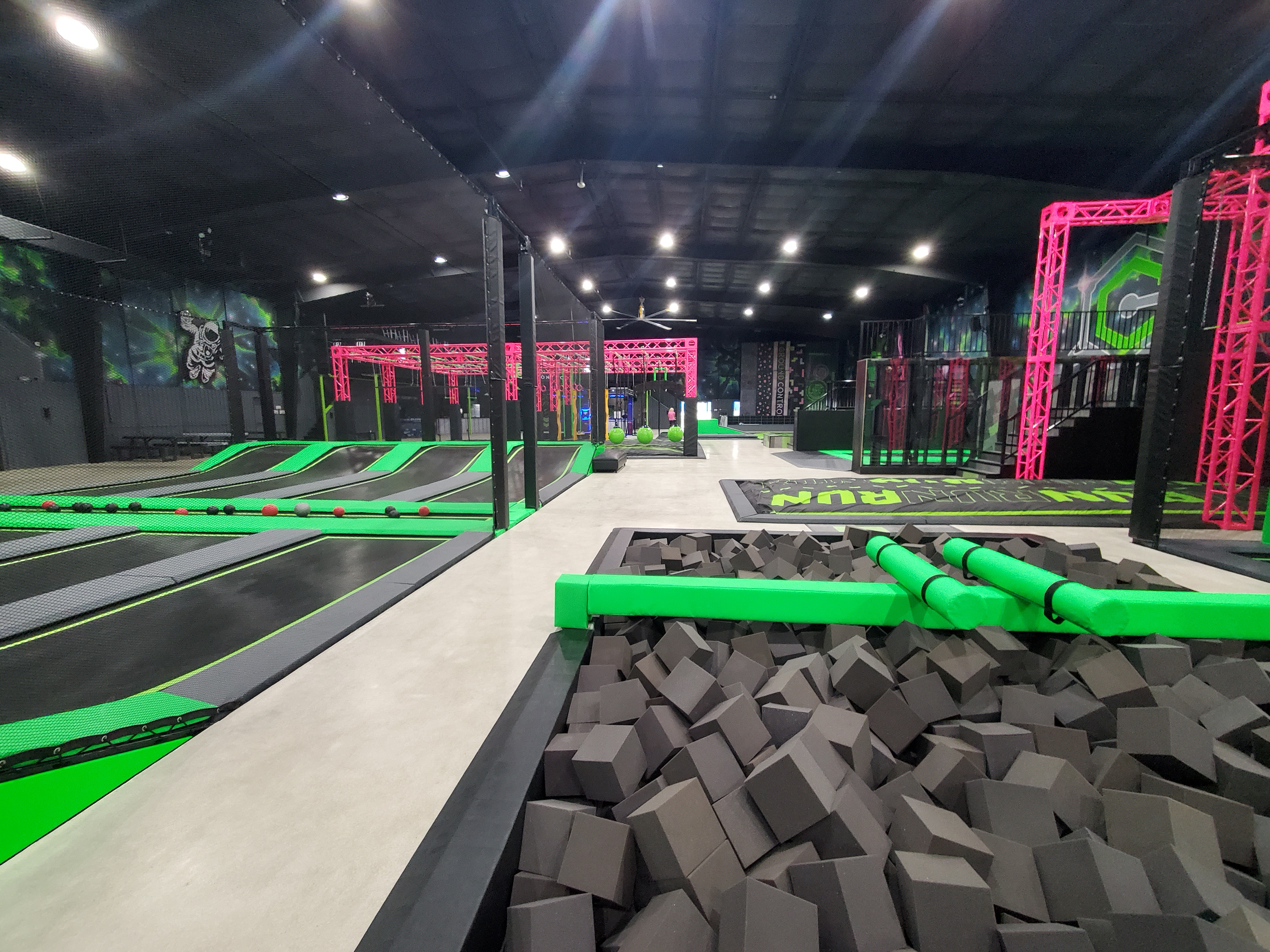 Trampolines and foam pit at Ground Control San Antonio
